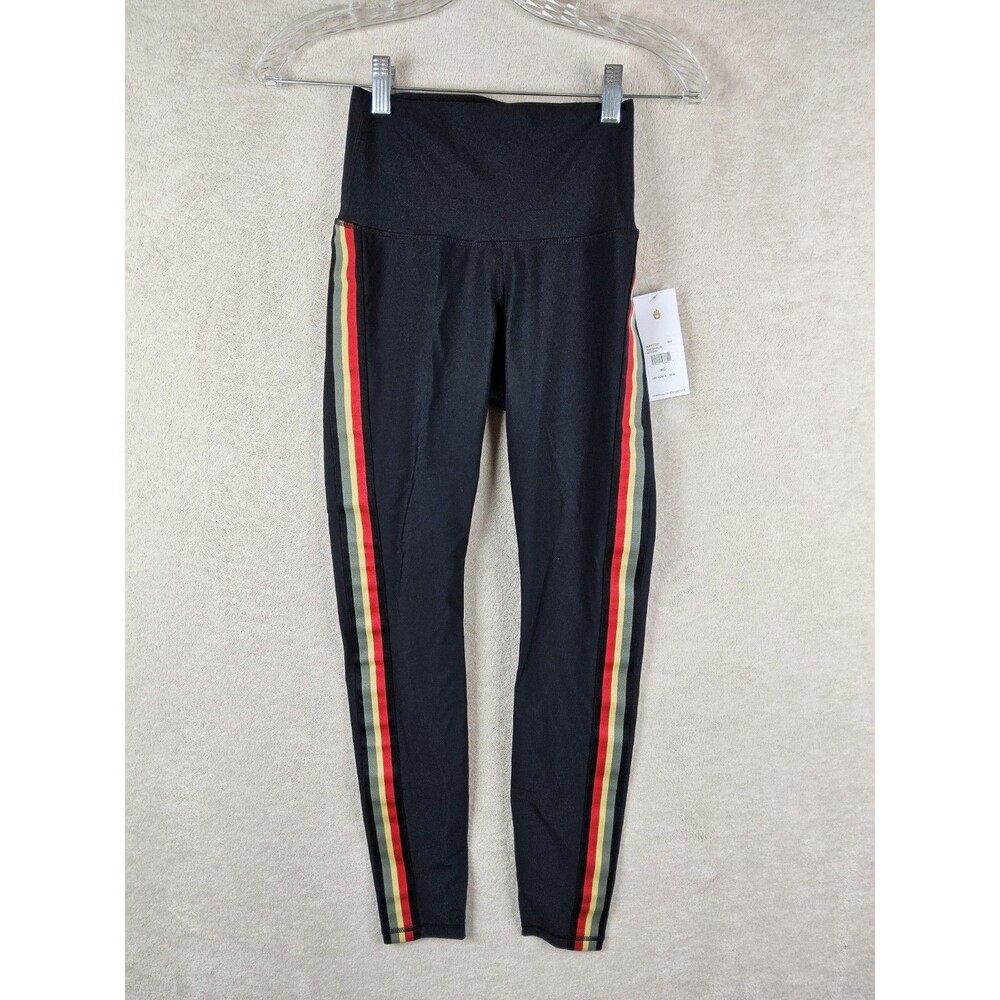 Spiritual Gangster Women's Rasta Side Stripe Athletic Leggings Size XS